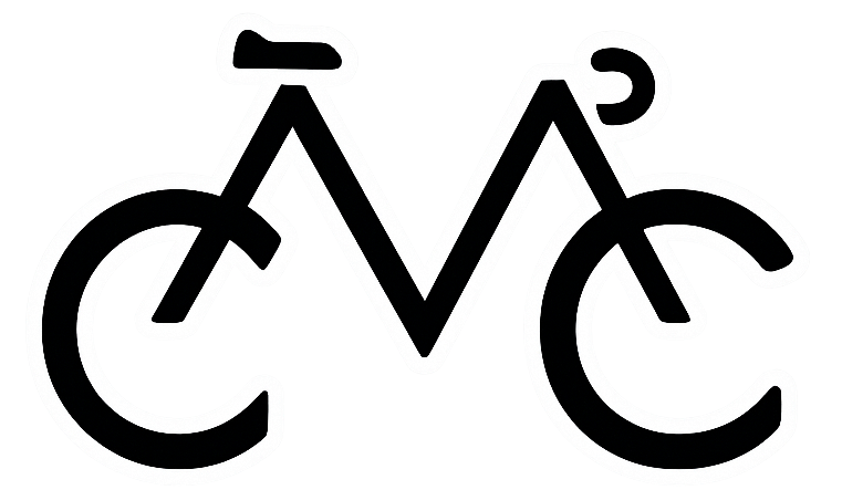 Logo du CCM : un vélo qui forme les lettres CMC